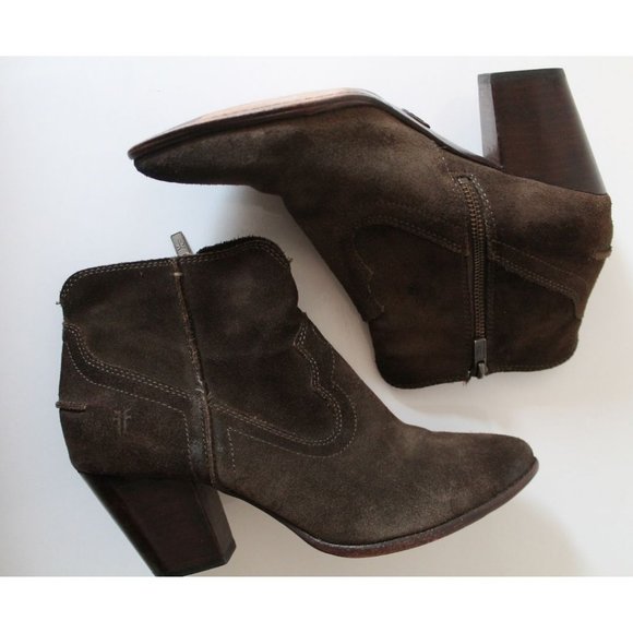 Frye Renee Seam Short Fatigue Oiled Suede Size 10 - Picture 6 of 12